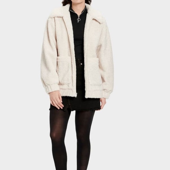 WOMENS UGG JACKELINE TEDDY BEAR JACKET CREAM ZIPUP - Picture 3 of 13
